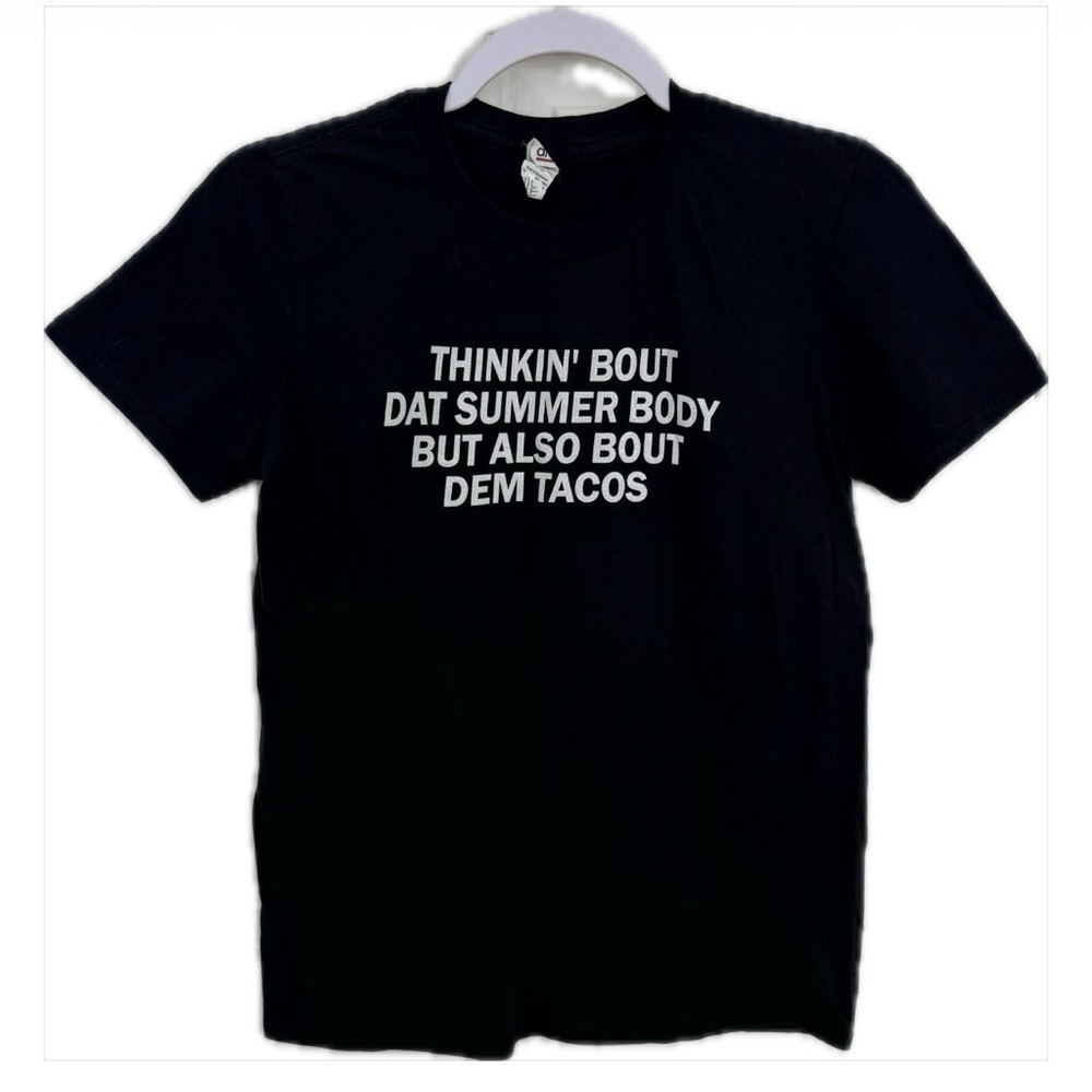 Anvil Black Graphic T-Shirt Women's Size S "Summer Body Tacos"